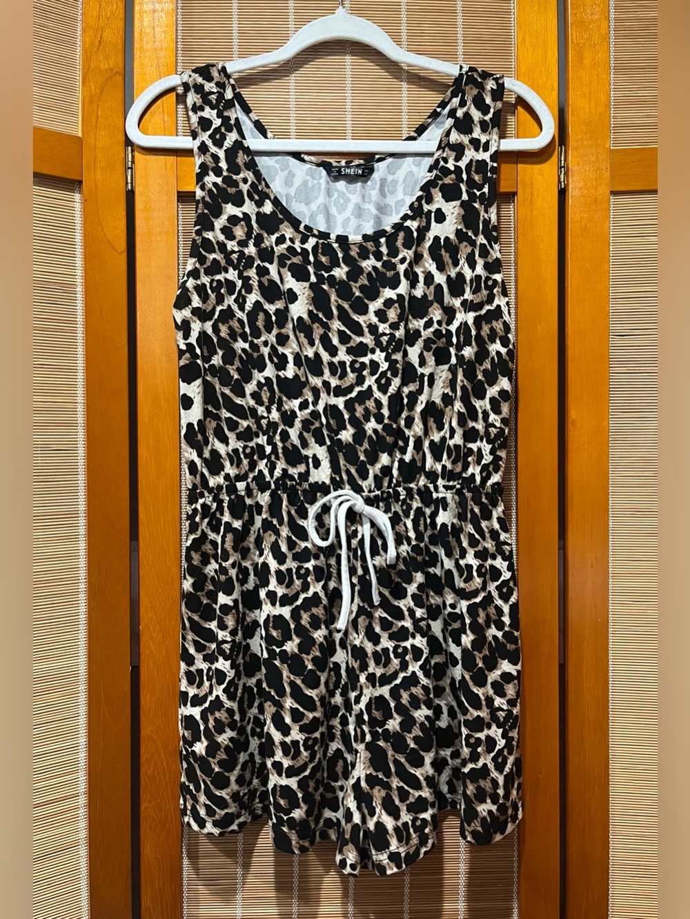 SHEIN leopard print romper, size L